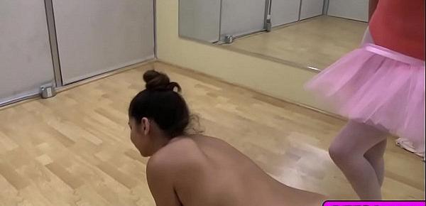  Horny hottie ballerinas spreads her legs to fuck